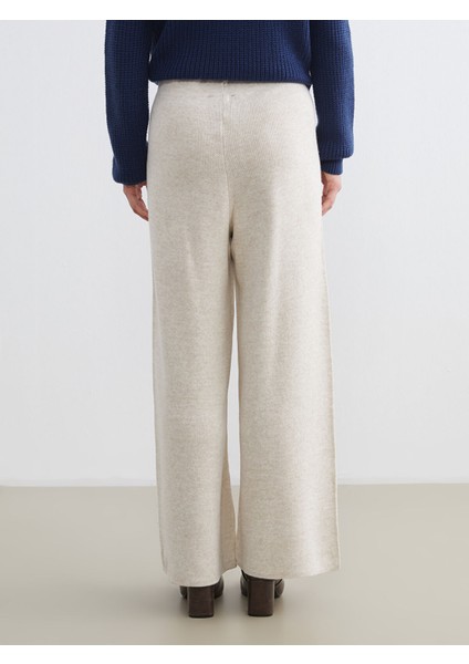 Yeni Sezon Beli Lastikli Geniş Paça Kadın Triko Pantolon fırsatları