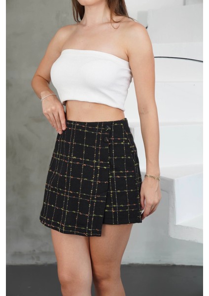 Yzlal Iki Düğmeli Şort Etek Siyah H26414 (Beden: Xl)