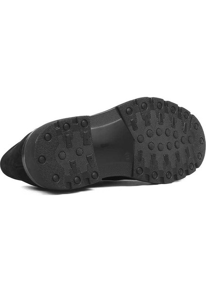 Erkek Siyah Bağcıklı Nubuk Deri Günlük Ayakkabı