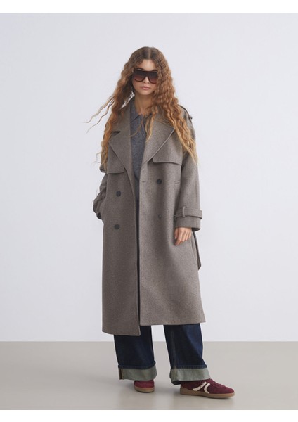 Yeni Sezon Kruvaze Yaka Kadın Kaşe Kaban fiyatları