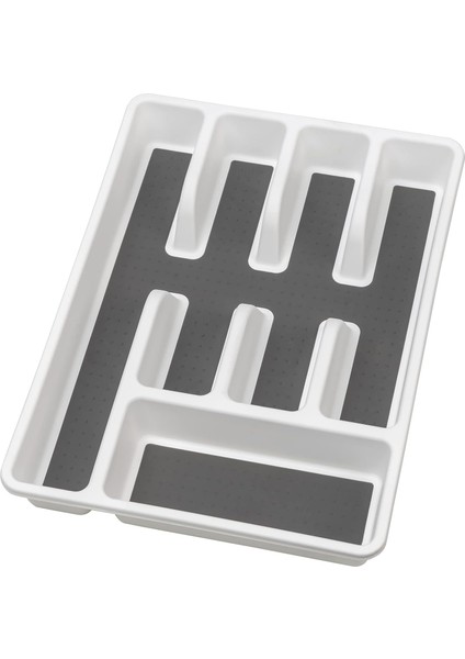 Kaymaz Çatal Bıçak Tepsisi - Çekmeceler Için Çatal Bıçak Tepsisi, Polipropilen, 26,5 x 5 x 36,5 Cm, Beyaz