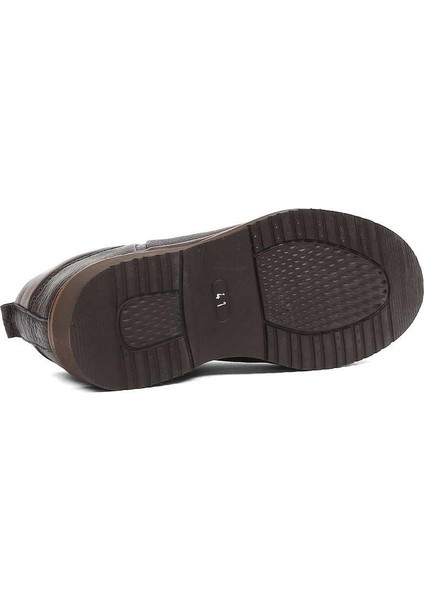 Erkek Kahverengi Bağcıklı Deri Günlük Ayakkabı