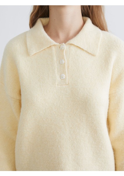 Yeni Sezon Polo Yaka Oversize Kadın Triko Kazak modelleri