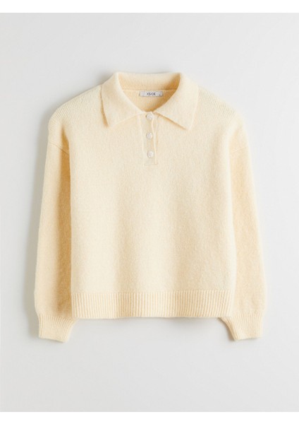 Yeni Sezon Polo Yaka Oversize Kadın Triko Kazak indirimleri