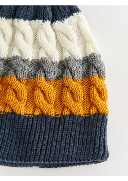 Yeni Sezon Renk Bloklu Ponponlu Erkek Çocuk Bere ve Boyunluk modelleri