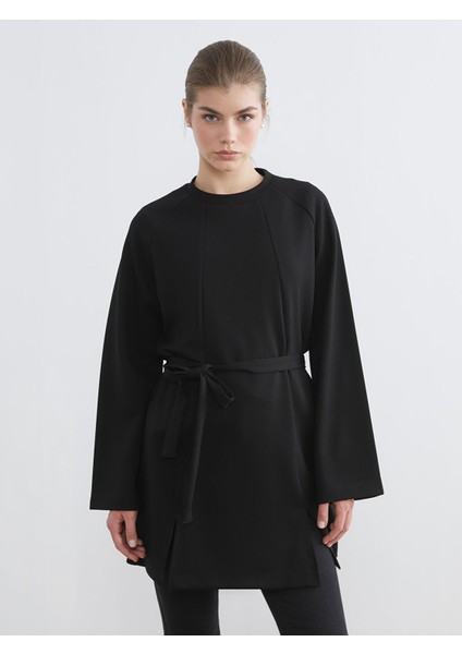 Yeni Sezon Bisiklet Yaka Kadın Sweatshirt Tunik