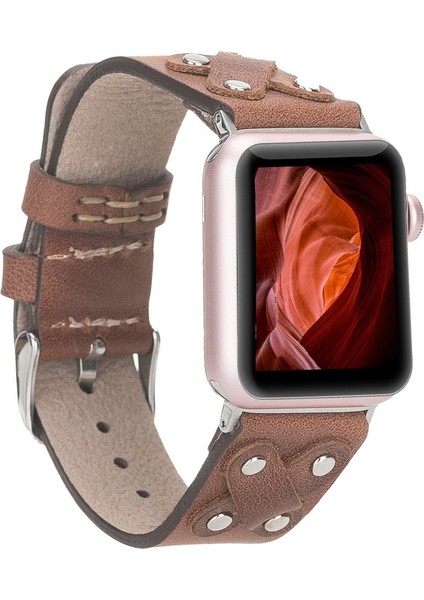 Apple Watch Uyumlu Deri Kordon Cross 42-44-45MM St TN02