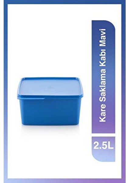 Kare Saklama Kutusu 2.5L Mavi Ergonomik Kapak ve Aroma Geçirmez Özellik fırsatları