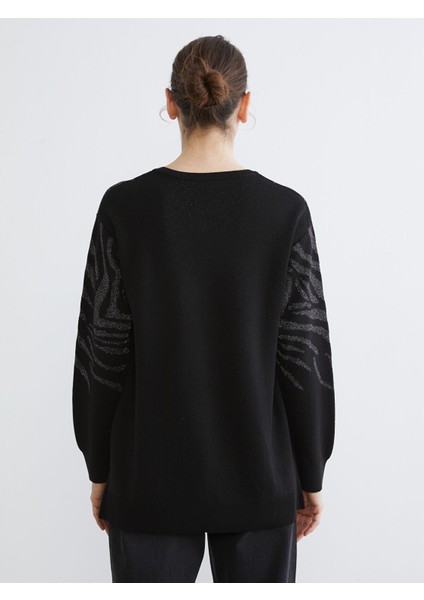 Yeni Sezon Bisiklet Yaka Desenli Kadın Triko Kazak fırsatları