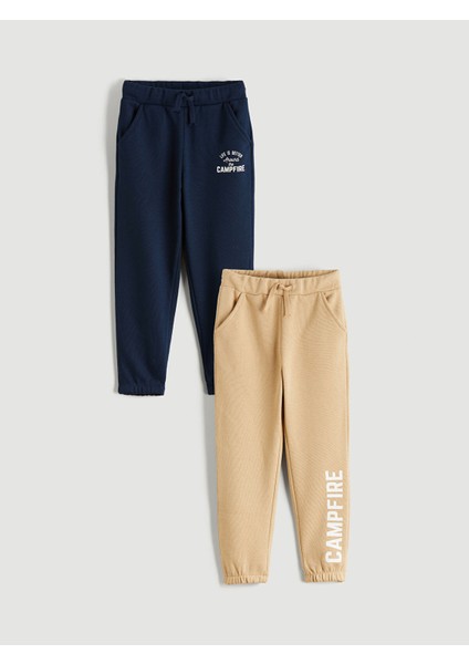 Yeni Sezon Beli Lastikli Erkek Çocuk Jogger Eşofman Alt 2'li