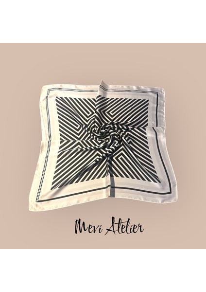 Çizgili Desenli Fular 70 x 70