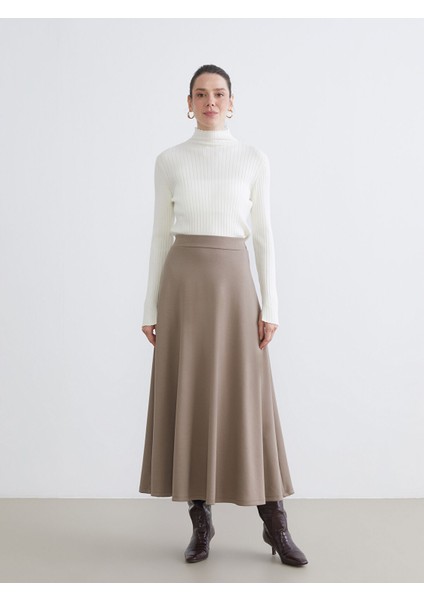 Yeni Sezon Beli Lastikli A Kesim Kloş Etek