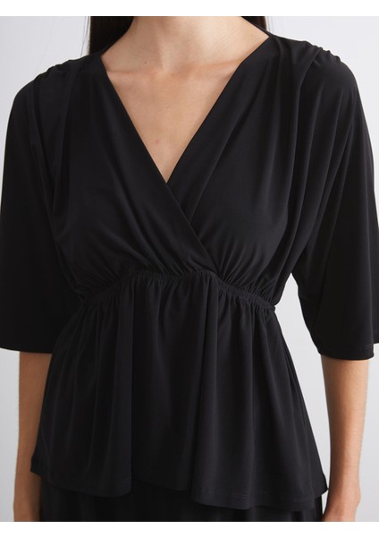 Yeni Sezon Kruvaze Yaka Büzgülü Bluz modelleri