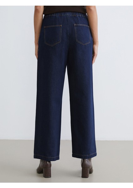 Yeni Sezon Beli Lastikli Wideleg Kadın Jean Pantolon fırsatları