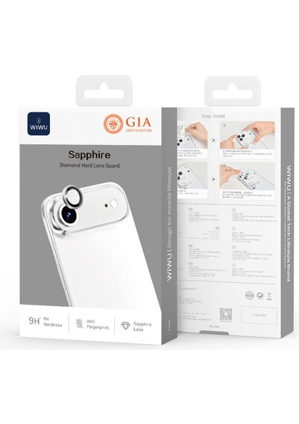 iPhone 17 Air Uyumlu Wiwu LG-003 Lens Guard Çizilmeye Dayanıklı Safir Kamera Lens Koruyucu Gümüş fırsatları