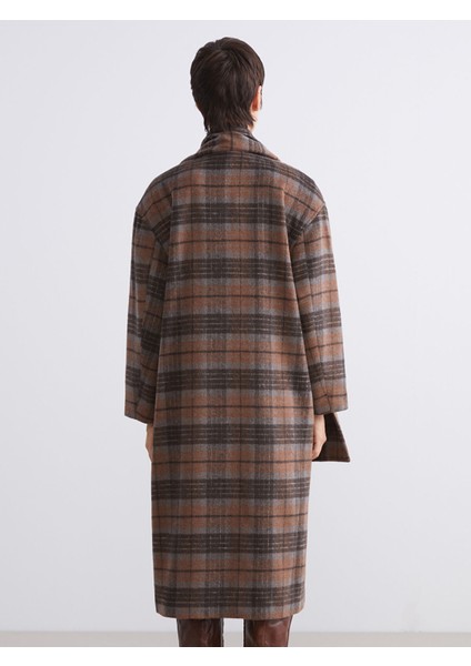 Yeni Sezon Atkılı Bisiklet Yaka Ekose Kadın Kaşe Kaban indirimleri