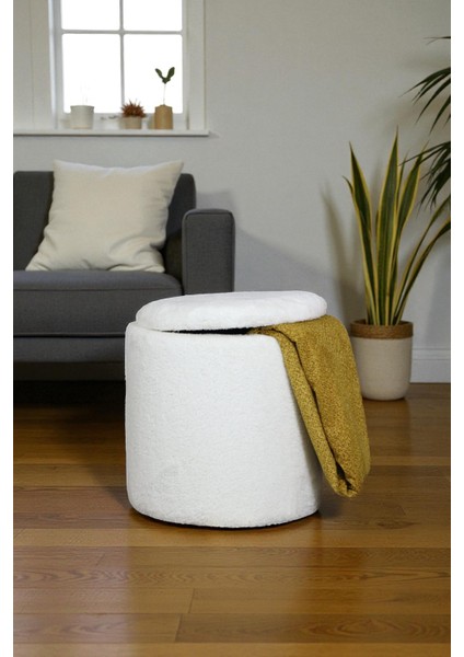 Silindir Sandıklı Puf – Dekoratif Oturma Pufu, Geniş Iç Hacimli Saklama Alanı fiyatları