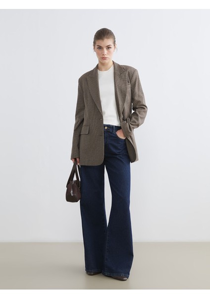 Yeni Sezon Kazayağı Desenli Kadın Blazer Ceket fiyatları