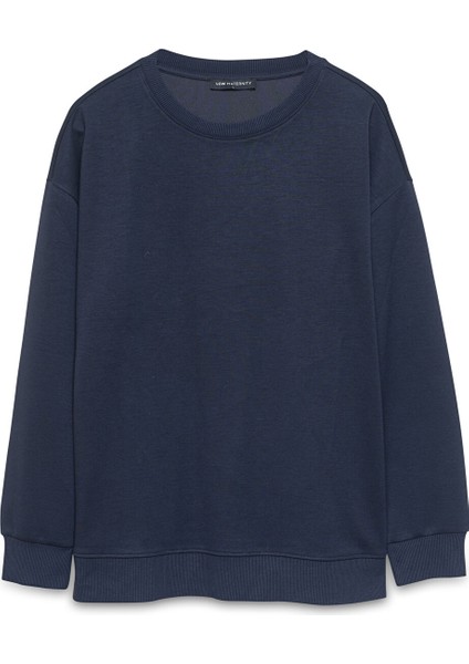Yeni Sezon Bisiklet Yaka Oversize Kadın Sweatshirt
