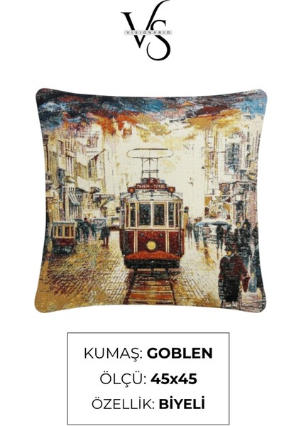 Jakarlı Dokuma Goblen Kırlent Kılıfı – 45X45 cm Biyeli ve Çift Taraflı Dekoratif Yastık modelleri