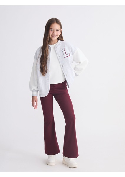 Yeni Sezon Beli Lastikli Ispanyol Paça Kız Çocuk Tayt