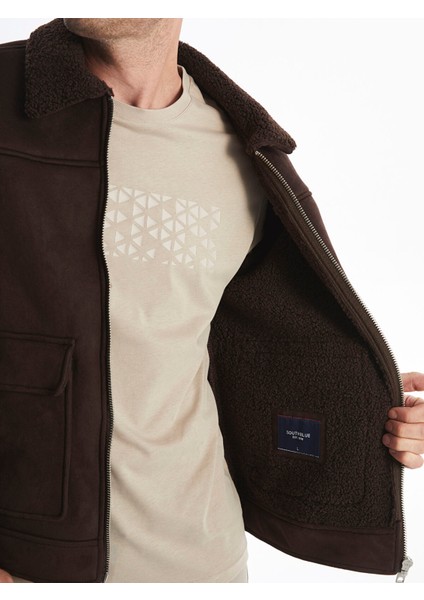 Yeni Sezon Standart Kalıp Gömlek Yaka Süet Erkek Mont fırsatları