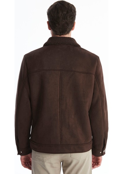 Yeni Sezon Standart Kalıp Gömlek Yaka Süet Erkek Mont indirimleri