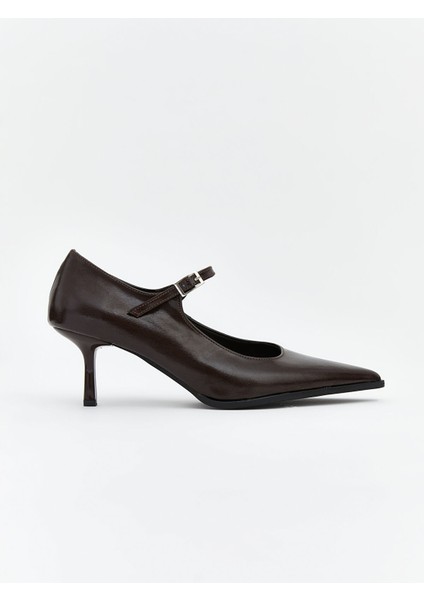 Yeni Sezon Deri Görünümlü Sivri Burun Kadın Topuklu Ayakkabı fiyatları