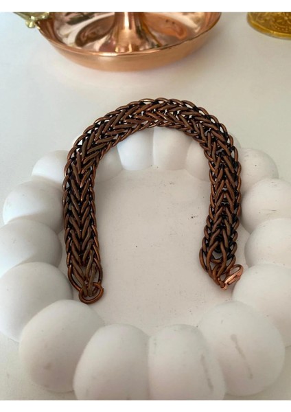 Parla Bakır Yılan Model Mat Bakır Bileklik (Kadın-Erkek)