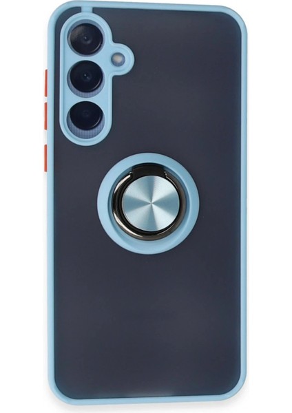 Samsung Galaxy A15 4g Kılıf Montreal Yüzüklü Silikon Kapak - Buz Mavi