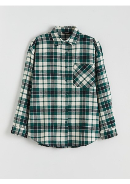 Yeni Sezon Ekose Oversize Kadın Oduncu Gömlek indirimleri