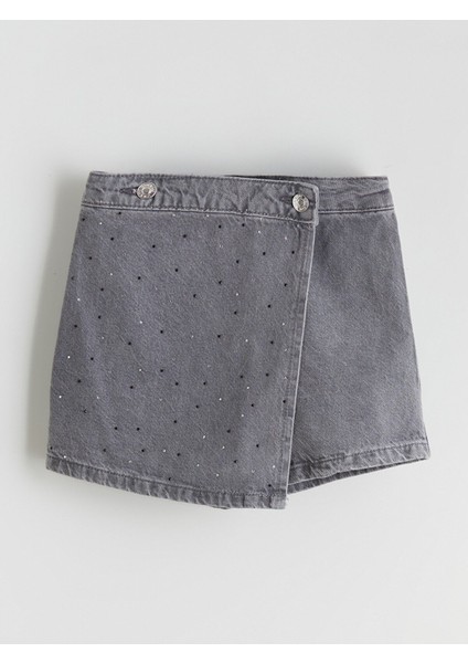 Yeni Sezon Taşlı Kız Çocuk Jean Şort Etek fiyatları