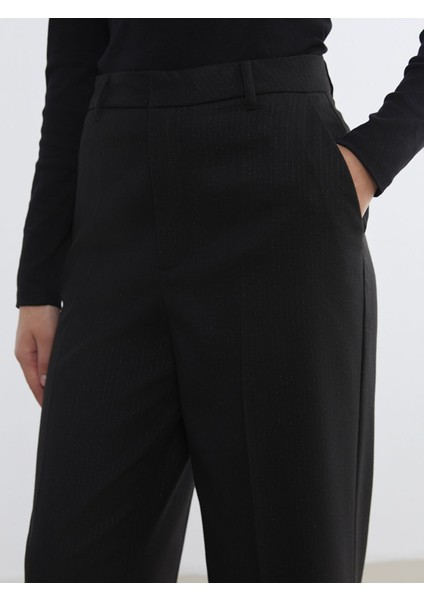 Yeni Sezon Standart Fit Çizgili Kadın Pantolon modelleri