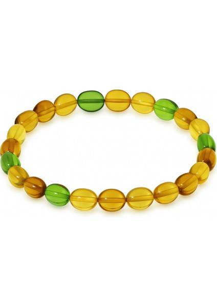 Su Yeşili Natural Form Doğal Damla Kehribar Erkek Bileklik