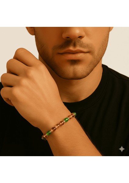 Su Yeşili Natural Form Doğal Damla Kehribar Erkek Bileklik fırsatları
