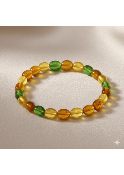 Su Yeşili Natural Form Doğal Damla Kehribar Erkek Bileklik indirimleri