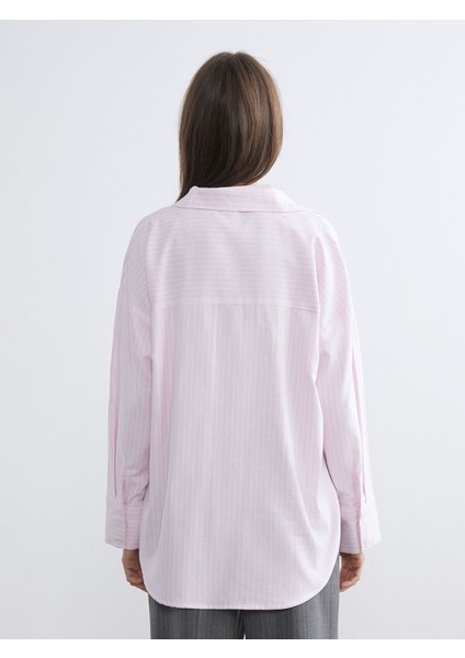 Yeni Sezon Çizgili Oversize Kadın Gömlek fırsatları