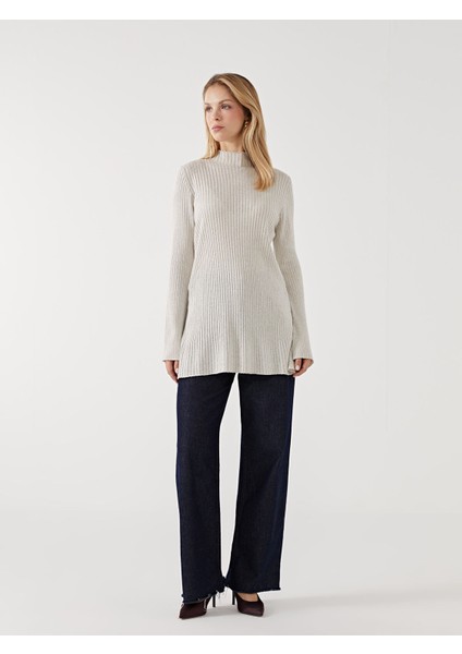 Yeni Sezon Yarım Balıkçı Yaka Parlak Görünümlü Kadın Triko Tunik fiyatları