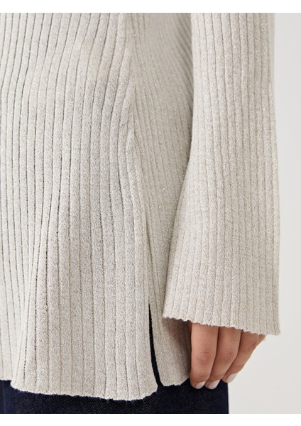 Yeni Sezon Yarım Balıkçı Yaka Parlak Görünümlü Kadın Triko Tunik modelleri