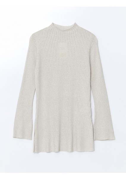 Yeni Sezon Yarım Balıkçı Yaka Parlak Görünümlü Kadın Triko Tunik indirimleri