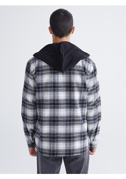 Yeni Sezon Kapüşonlu Regular Fit Uzun Kollu Ekose Erkek Gömlek Ceket fırsatları