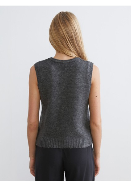 Yeni Sezon Bisiklet Yaka Kadın Triko Yelek fırsatları