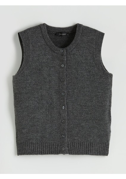 Yeni Sezon Bisiklet Yaka Kadın Triko Yelek indirimleri