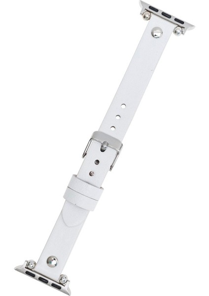 Apple Watch Uyumlu Deri Kordon 38-40-41MM St F3 Beyaz modelleri