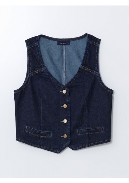 Yeni Sezon V Yaka Kadın Jean Yelek indirimleri