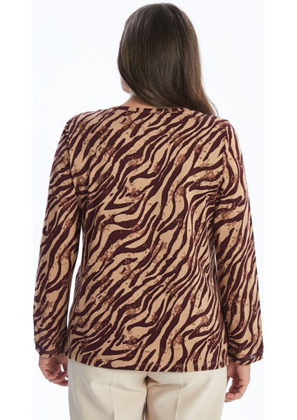 Yeni Sezon Bisiklet Yaka Desenli Kadın Bluz fırsatları