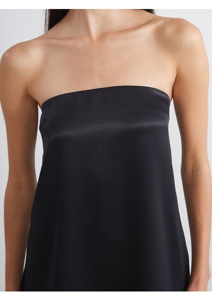 Yeni Sezon Straplez Yaka Saten Bluz modelleri