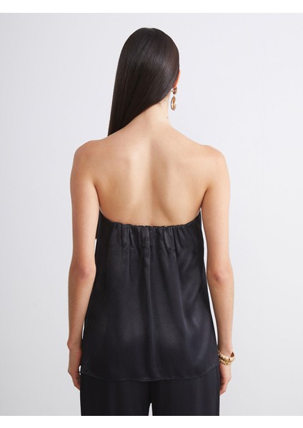 Yeni Sezon Straplez Yaka Saten Bluz fırsatları