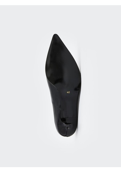 Yeni Sezon Deri Görünümlü Sivri Burun Kadın Topuklu Ayakkabı fırsatları