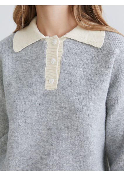 Yeni Sezon Polo Yaka Oversize Kadın Triko Kazak modelleri